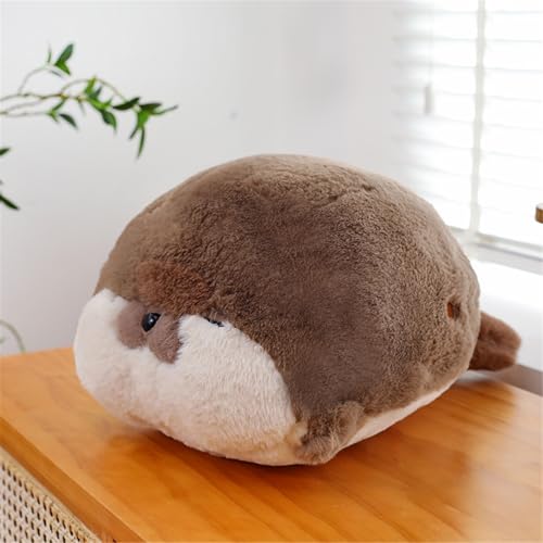 Ueiwffzo Siegel Plüschtier, Siegel Kuscheltie Tier Puppe Flauschiges Stofftier, Robbe Kissen Gefüllt Plüsch Plüschtier Umarmungskissen Spielzeug Geschenk (40cm,Braun Seeotter) von Ueiwffzo