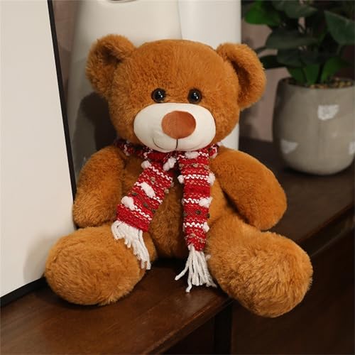 Ueiwffzo Teddybär, Kuschelbär Plüschtier Kuscheltier Plüschpuppe Bär Stofftier Spielzeug für Kinder Mädchen (Braun,Rot Halstuch) von Ueiwffzo