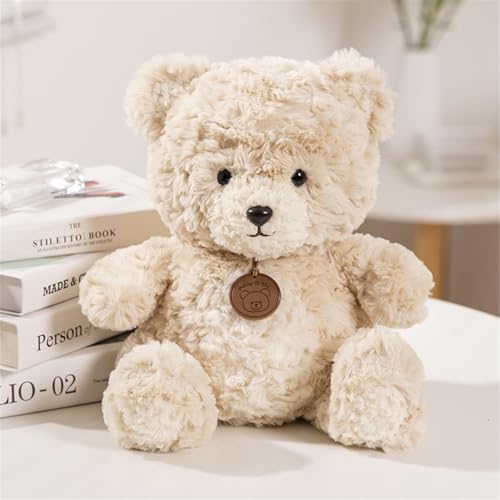 Ueiwffzo Teddybär Kuscheltie Teddy Bear Plüschtier Teddybär Kuscheltiere Kinder Jungen Mädchen Geschenk Weihnachten (25cm,Beige) von Ueiwffzo