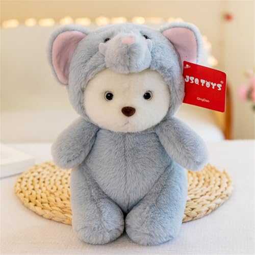 Ueiwffzo Teddybär Kuscheltier Umwandlung Teddy Bear Plüschtier Teddybär Kuscheltiere Kinder Jungen Mädchen Geschenk Weihnachten Valentinstag (Elefant,30cm) von Ueiwffzo