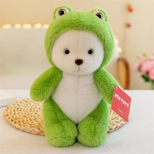 Ueiwffzo Teddybär Kuscheltier Umwandlung Teddy Bear Plüschtier Teddybär Kuscheltiere Kinder Jungen Mädchen Geschenk Weihnachten Valentinstag (Frosch,30cm) von Ueiwffzo