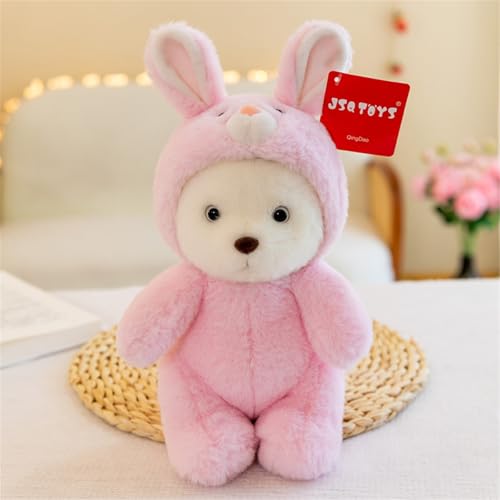 Ueiwffzo Teddybär Kuscheltier Umwandlung Teddy Bear Plüschtier Teddybär Kuscheltiere Kinder Jungen Mädchen Geschenk Weihnachten Valentinstag (Hase,30cm) von Ueiwffzo