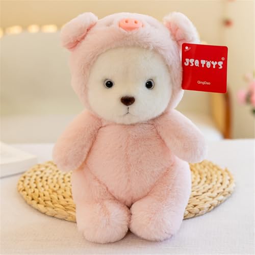 Ueiwffzo Teddybär Kuscheltier Umwandlung Teddy Bear Plüschtier Teddybär Kuscheltiere Kinder Jungen Mädchen Geschenk Weihnachten Valentinstag (Schwein,30cm) von Ueiwffzo