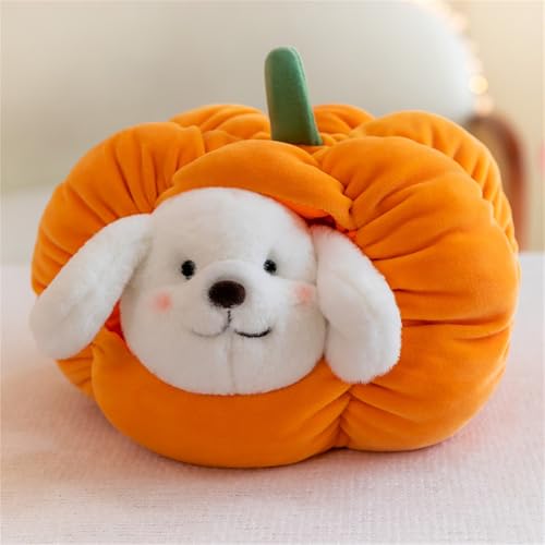 Ueiwffzo Tiere Plüschtier Kuscheltier Baby, Weiche Kürbis Hunde Katze Stofftiere, Niedliche Plüschtiere Dekokissen für Babyzimmer Kinderzimmer Halloween (Hunde,30 cm) von Ueiwffzo