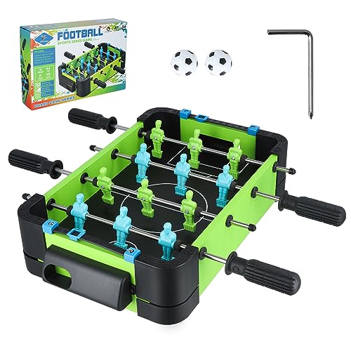 Uennm Mini Kicker Tischfußball aus Holz, Kleiner Tragbarer Leichter Kickertisch, Fußball-Tischspiele Lernspielzeug Tischspiel für Familie,Kinder & Erwachsene, Einfach zu Montieren 36 x 21 x 8cm von Uennm