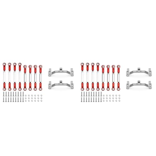 Uhidka 2X für MN D90 D91 D96 D99S MN99S MN90 1/12 RC Auto Upgrade Teile Metall Zug Stange Lenk Stange Zug Stange Basis Set, Rot von Uhidka