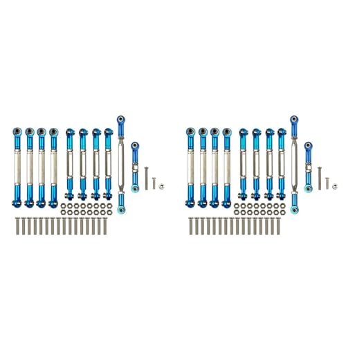 Uhidka 2X für MN D90 D91 D96 D99S MN99S MN90 1/12 RC Auto Upgrade ZubehöR Metall Zugstange Lenk Stange Satz Teile, Blau von Uhidka