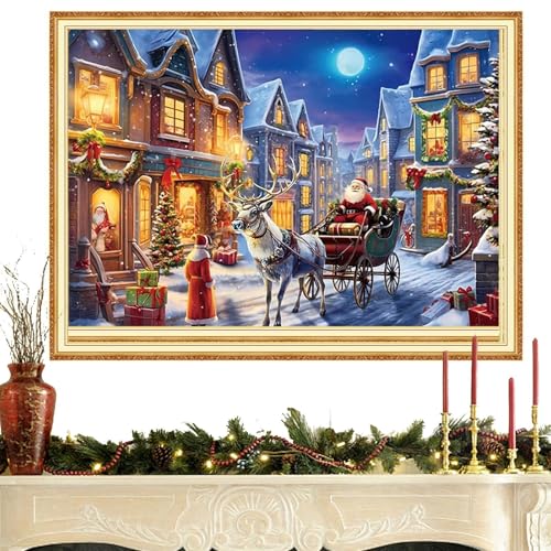 Uhngw 1000X Festliche Puzzle-Spielzeuge, Weihnachts-Puzzlespiel, Weihnachts-Countdown-Puzzlespiel, Buntes und detailliertes Weihnachtsszenen-Puzzlespiel für Kinder, Familie, Freunde von Uhngw