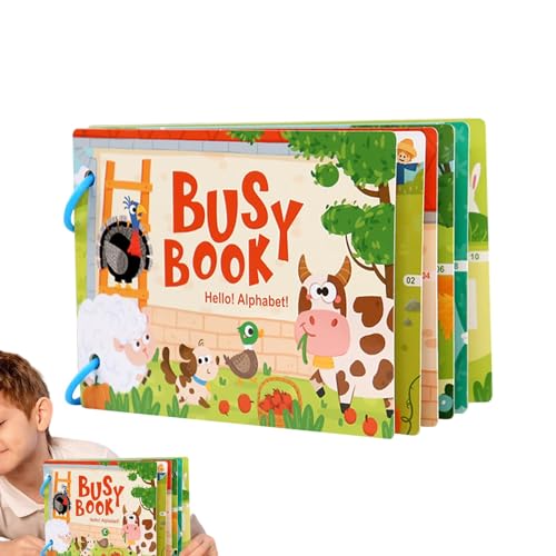 Uhngw Aktivitätsbuch,Bbay Busy Book,Reisespielzeug-Lernaktivitäten-Stickerbuch für Vorschulkinder - Aktivitäts- und Stickerbuch, Reisespielzeug, wiederverwendbar, pädagogisches Sticker-Aktivitätsbuch, von Uhngw