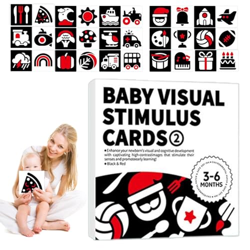 Uhngw Babys Sensorik Karten Set | Schwarz Weiß Karten Für Babys - Interaktive Lernkarten Für Kleinkinder Und Mädchen Uhngw Babys Sensorik Karten Set | Schwarz Weiß Karten Für Babys - Interaktive Lernkarten Für Kleinkinder Und Mädchen von Uhngw