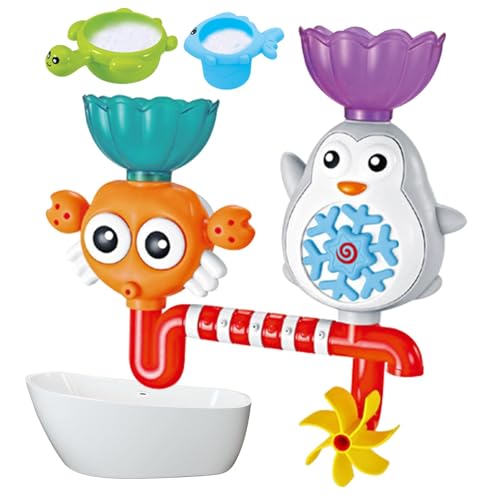 Uhngw Badewannenspielzeug für Kinder,Badespielzeug für Kinder - Wasserspiel-Badespielzeug mit Saugnapf für Vorschulkinder - Saugnapfspiel für Vorschulkinder, Rohre und Röhren zum Baden, pädagogisches von Uhngw
