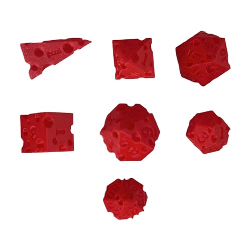 Uhngw Brettspiel Würfel | Käse Form Spielwürfel | 7-teilig 3D Druck Spielzeug Niedliche Deko für Familien Erwachsene Freunde Kollegen Anfänger Uhngw Brettspiel Würfel | Käse Form Spielwürfel | 7-teilig 3D Druck Spielzeug Niedliche Deko für Familien Erwachsene Freunde Kollegen Anfänger von Uhngw