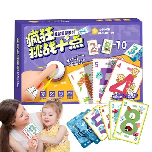 Uhngw Brettspiel für Familienkarten, Familienkartenspiel für Kinder | Math Family Night Flash Card Games,Additionsstrategie -Spielsachen, Bildungsaktivitäten, Klassenzimmerversorgungen für Kinder ab 3 von Uhngw