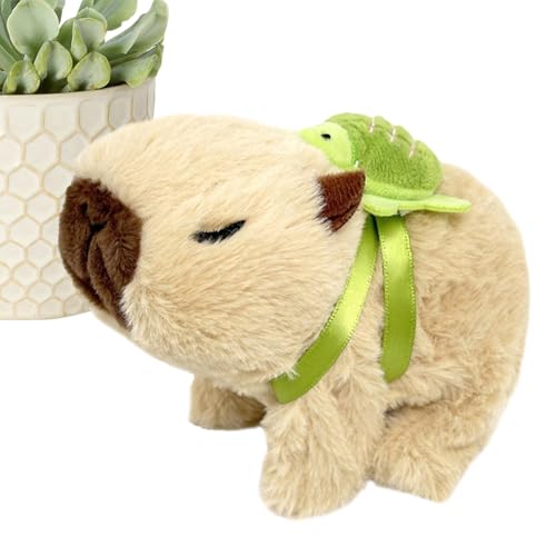 Uhngw Capybara-Kuscheltiere, Capybara-Plüschtiere | Elektrisches Tier-Capybara-Stofftier mit Schildkröten-Rucksack - Capybara Plushies Lustiges elektrisches Spielzeug für, Mädchen und Kinder ab 3 von Uhngw