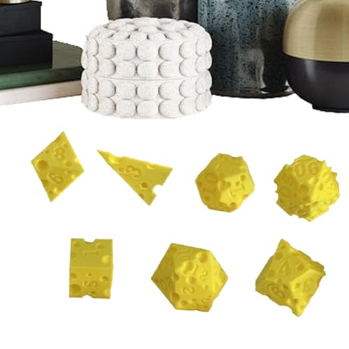 Uhngw Cool Dice - 7-teilige Käse-Roll-Würfel,3D-gedrucktes interaktives Requisit für Rollenspiel Mathe Lernen Unterricht Entscheidungsfindung Reise Party Klassenraum Familiennacht Uhngw Cool Dice - 7-teilige Käse-Roll-Würfel,3D-gedrucktes interaktives Requisit für Rollenspiel Mathe Lernen Unterricht Entscheidungsfindung Reise Party Klassenraum Familiennacht von Uhngw
