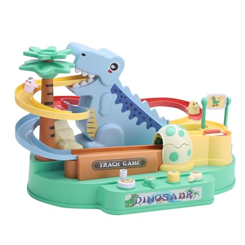 Uhngw Dinosaurier-Klettertreppenschienen-Rutschspielzeug-Set,Rutschbahn-Spielzeug-Dinosaurier - Dinosaurier-Elektro-Rennstrecken-Set | Hübsches Dinosaurier-Treppenkletterspielzeug, leuchtendes von Uhngw