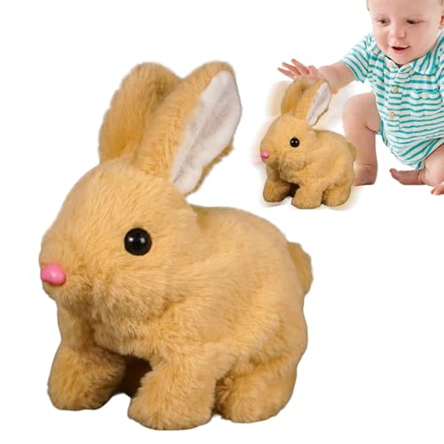 Uhngw Electric Bunny Toy, Bunny Toy - Schütteln von Ohren Bunny Plüschspielzeug - Leuchten Sie interaktive elektronische Kaninchen -Wanderpuppe mit Geräuschen für Enkelkinder Klassenzimmer von Uhngw