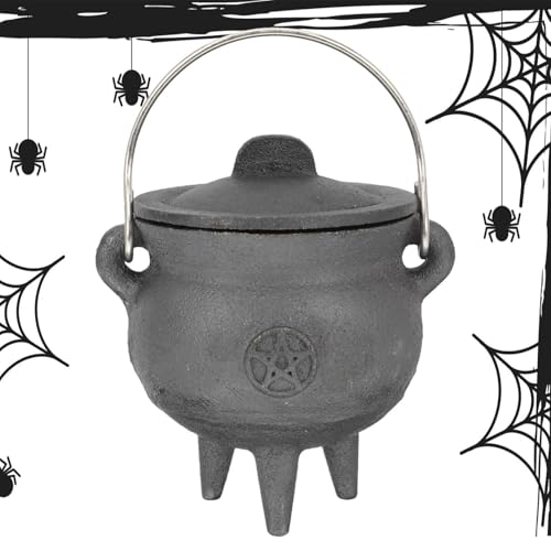 Uhngw Halloween | Gusseisenmit Deckel und Griff,Schwarzer, Halloween-Süßigkeitsschüssel, Hexen, Eimer für Zauberer, Hexen, Requisite Uhngw Halloween | Gusseisenmit Deckel und Griff,Schwarzer, Halloween-Süßigkeitsschüssel, Hexen, Eimer für Zauberer, Hexen, Requisite von Uhngw