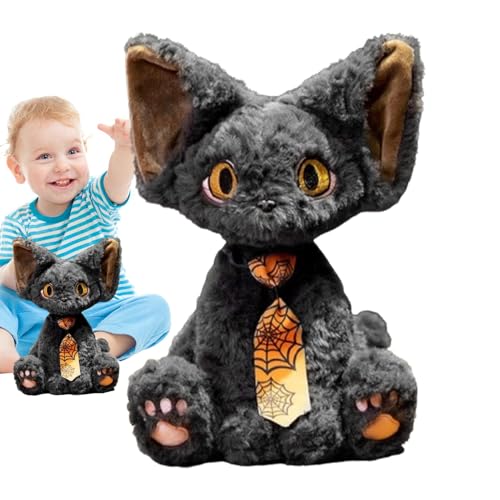 Uhngw Katzenplüschtier,Katzenstofftier - 11,8 Zoll große Halloween-Katzenpuppe,Verspielter Begleiter, niedliche Plüschtier-Dekoration, Schreibtisch-Ornament für Bett, Sofa, Wohnzimmer, Schlafzimmer von Uhngw