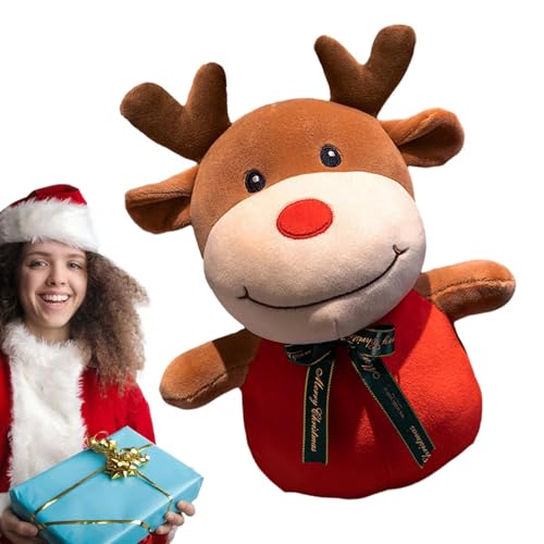 Uhngw Kuscheltier Hirsch,Weihnachtskuscheltiere - Niedlicher Rentier-Plüsch-Weihnachtsmann | Weihnachtspuppe, Weihnachtsmann-Plüsch für Sofa-Ornament, Kinder, Mädchen und, Urlaub von Uhngw