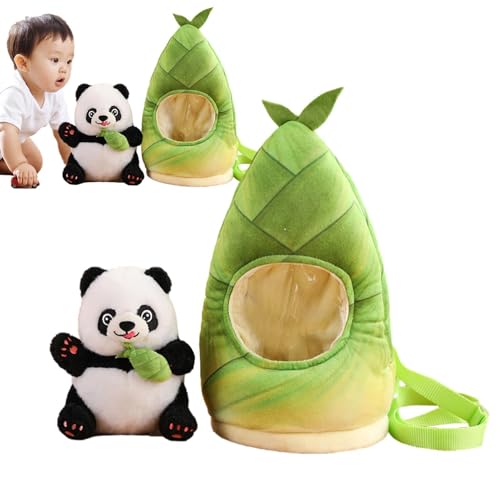 Uhngw Panda Plüschspielzeug, weiche Tierspielzeug - Cartoon Kids Panda Toy - Netter Kinder -Rucksack, tragbare Tischdekoration für Wohnzimmer, Zuhause, Arbeit, Schlafzimmer von Uhngw