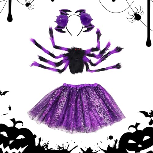 Uhngw Spinnenkostüm Set Für Halloween, Mädchen Spinnen Tutu Verkleidung, Festliche Verkleidung Mit Haarband Für Kleinkinder Und Schulkinder Uhngw Spinnenkostüm Set Für Halloween, Mädchen Spinnen Tutu Verkleidung, Festliche Verkleidung Mit Haarband Für Kleinkinder Und Schulkinder von Uhngw
