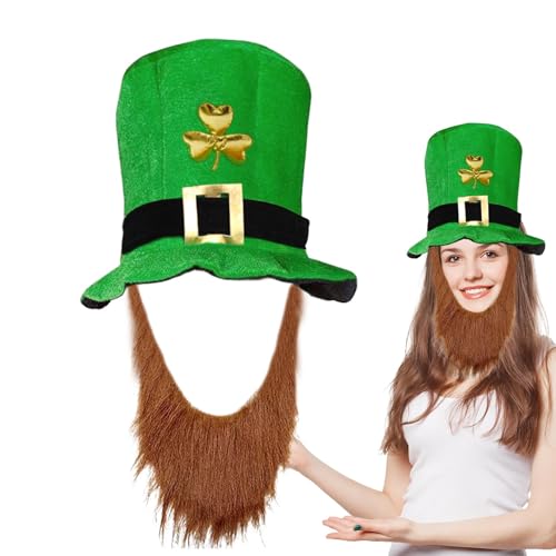 Uhngw St. Patricks Day Hut, Kleeblatthut | Grüne irische Feiertagskopfbedeckung,Festival-Karnevals-Partykostüme, St. Patricks Day-Accessoires für Männer und Frauen von Uhngw