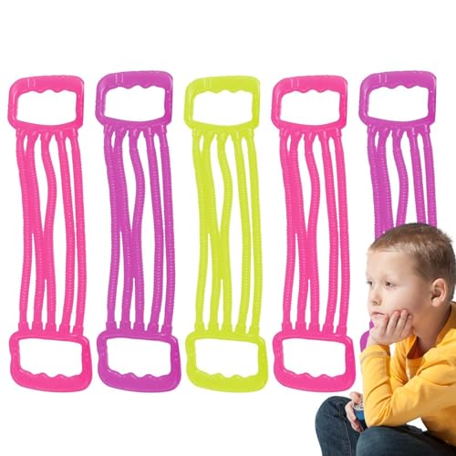 Uhngw Stretchy String Fidget,Stretchy Strings,5X dehnbares Fidget aus Gummi | Buntes Entspannungs-Squeeze-Spiel, entspannende Aktivität, Stretch-String für Kinder, Teenager, Erwachsene, und Mädchen von Uhngw