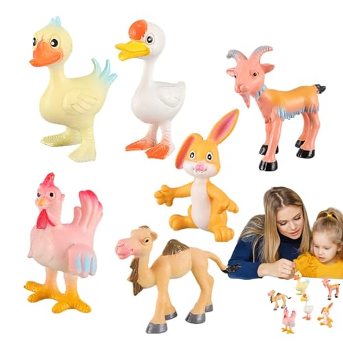 Uhngw Tierfiguren-Set, Spielset mit realistischen Tieren | Realistischer Bauernhoftier-Statuen-Modellbausatz,Pädagogisches Lernspielzeug-Set, Vorschul-Lernspielzeug für Zuhause, drinnen und draußen von Uhngw