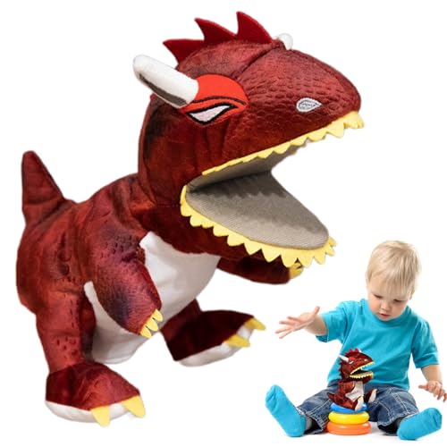 Uhngw Tierhandpuppen,Dinosaurierpuppen für Kinder - Interaktives Stofftier-Dinosaurier-Puppenspielzeug | Niedliche Dinosaurierpuppen zum Spielen für Kleinkinder, Jungen und Mädchen von Uhngw