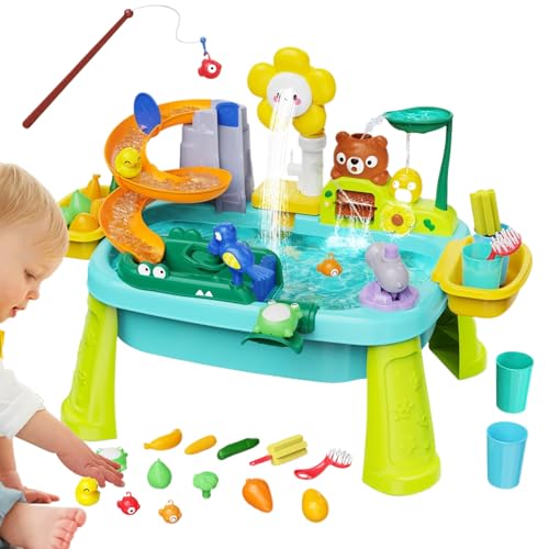 Uhngw Wasser-Spiel-Tisch Outdoor - Sommer Sand- und Wasserspielzeug für Kleinkinder | Sensorisches Lernspielzeug für Kleinkinder Mädchen Kindergarten Bad Garten Park Uhngw Wasser-Spiel-Tisch Outdoor - Sommer Sand- und Wasserspielzeug für Kleinkinder | Sensorisches Lernspielzeug für Kleinkinder Mädchen Kindergarten Bad Garten Park von Uhngw