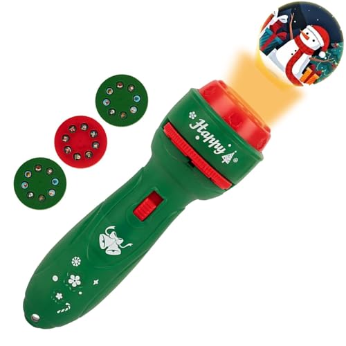 Uhngw Weihnachtstaschenlampen, Taschenlampen-Weihnachtsprojektor, Cartoon-Taschenlampenprojektor, Weihnachtsbild-Projektionsspielzeug, Dia-Taschenlampe für Kinder, Projektor-Taschenlampe für von Uhngw