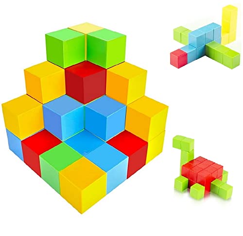 UiDor Magnetische Bausteine, Bunte Magnetische Blöcke Für Jungen Mädchen 25mm 40 Stück, Pädagogisches Spielzeug Magnetischer Würfel Für Kinder 3 4 5 6 7 Jahre Alt von UiDor