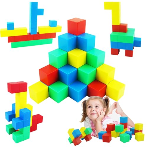 UiDor 32pcs Magnetische Bausteine, Bunte Magnetische Blöcke Für Jungen Mädchen 33mm, Pädagogisches Spielzeug Magnetischer Würfel Für Kinder 3 4 5 6 7 Jahre Alt von UiDor