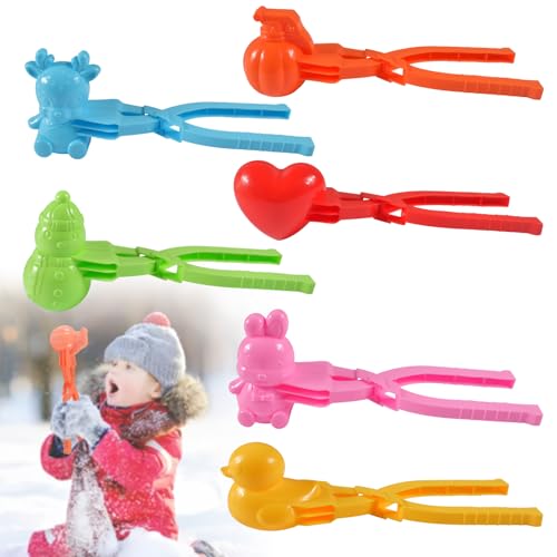 6PCS Winter Schneeball Maker Schneeball Former Winter Schneeball Form Spielzeug Sandball Schneeball Snowball Clip Schneeballzange Set (Farbe B) von UieaMsio