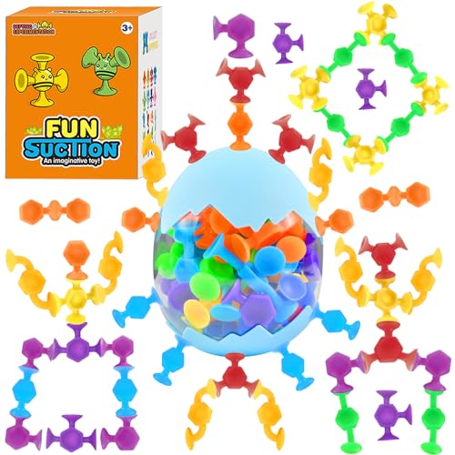 Saugnapf Spielzeug Kinder UieaMsio 48 Stück saugnapf Spielzeug Baby Saugnäpfe Kinder Montessori Spielzeug Badewannen Spielzeug Reise Spielzeug Sensorik Spielzeug Für 3 4 5 6 7 8 Jahre Jungen Mädchen von UieaMsio