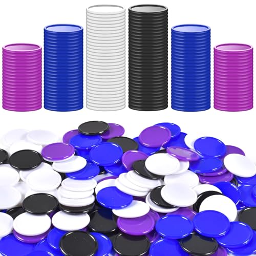 UieaMsio 400 Stücke Kunststoff Pokerchips,Kunststoff Lernzähler,Kleine Lernzähler,Mini Pfandmarken Chips Spielsteine,Zählen Lernen Mathe Kinder Belohnung,25mm,4 Farbe von UieaMsio