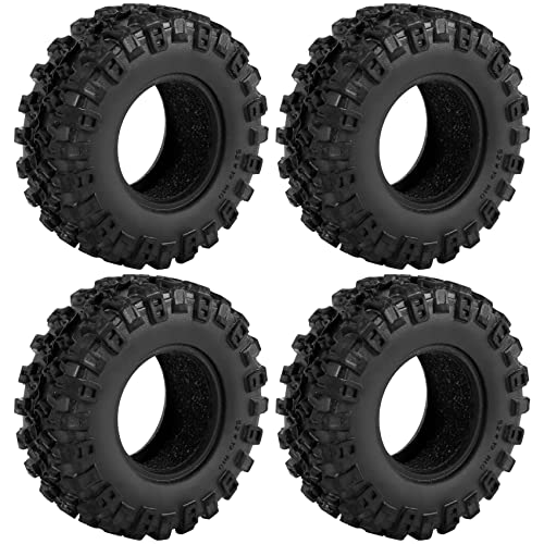 Uinfhyknd 4 STÜCKE 52X17Mm 1,0 Weich Gummi Rad Reifen Reifen für 1/24 RC Crawler Axial SCX24 90081 AXI00002 Upgrade Teile von Uinfhyknd