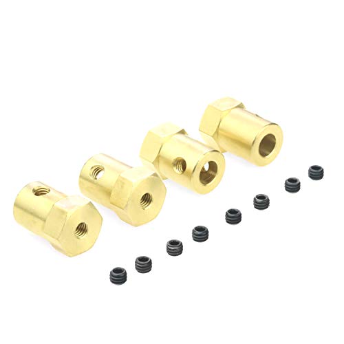 Uinfhyknd 4PCS 5Mm 12Mm Messing Kombinierer Radnabe Sechskantadapter für B14 B16 C14 C24 MN D90 D91 MN99S RC Upgrade Teile von Uinfhyknd