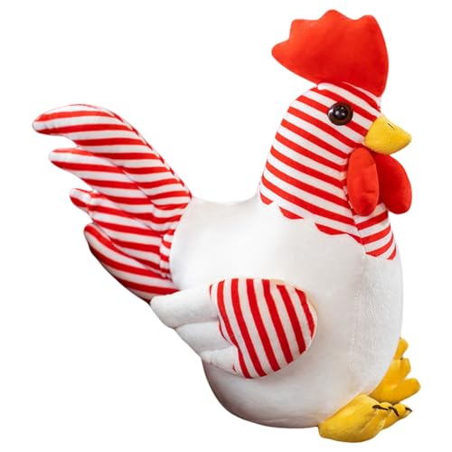 Huhn-Plüsch,Kuscheltier Hahn Plüsch Spielzeug Plüschtier für Kinder und Baby – Flauschiger Stofftier zum Spielen, Geschenk & Kuscheln (30cm,Gestreiftes Huhn) von Uixxducc