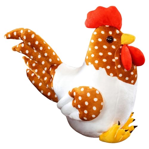 Huhn-Plüsch,Kuscheltier Hahn Plüsch Spielzeug Plüschtier für Kinder und Baby – Flauschiger Stofftier zum Spielen, Geschenk & Kuscheln (40cm,Polka Dot Huhn) von Uixxducc