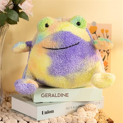 Kuscheltier Frosch Spielzeug Plüsch,Nachhaltiges Plüschtier für Mädchen, Jungen & Babys – Flauschiges Stofftier zum Spielen für Kinder Girlfriend (20 * 20 * 17cm,Violett) von Uixxducc