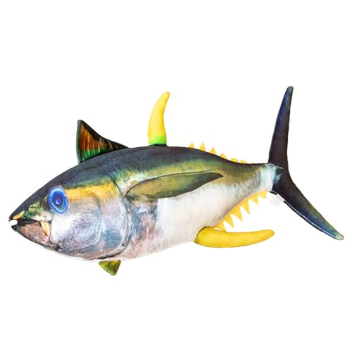 Thunfisch plüschtier, Simuliertes Tier Thunfisch Stofftier,Kawaii Fisch plüschtier, Realistische Ozean Tiere Thunfisch Plüsch Spielzeug, Geschenk für Kinder (100cm) von Uixxducc