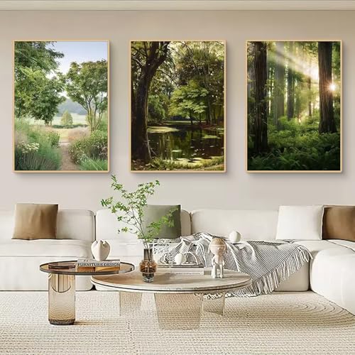 Uixxducc 3-teiliges Premium Poster Set Aesthetic See Wald Landschaft Bilder Moderne Wandbilder, Wohnzimmer Schlafzimmer Wanddeko Art ohne Rahmen (21x30cm) von Uixxducc