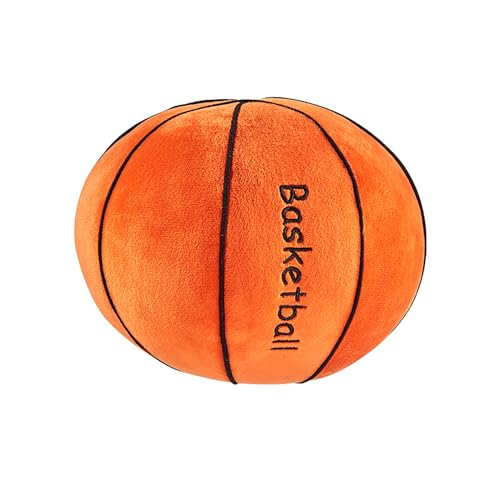 Uixxducc 3D Fußball Kuscheltier Basketball Kuscheltier Plüsch Ball Stofftier Dekokissen Rundes Ballkissen Plüsch Zierkissen für Kinder Wohnzimmer Schlafzimmer Deko (Basketball) von Uixxducc