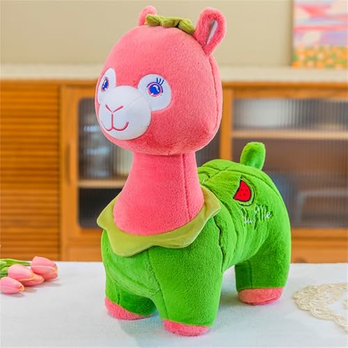 Uixxducc Alpaka Kuscheltier, Lama Kissen SeitenschläFer,Alpaka PlüSchtier Groß, Stand Alpaka Plüschtier, Alpaka Geschenk füR Kinder ungen & Mädchen (Wassermelone Alpaka,55cm) von Uixxducc