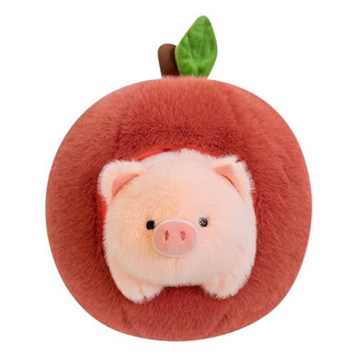 Uixxducc Apfel Schwein Kuscheltier, Apfel Schwein Plüschtier, Apfel Schwein Niedliche Apfel Schwein Super Geschenk für Kinder, 2-in-1 Schwein In Apfel Stofftier Plüsch (35cm) von Uixxducc