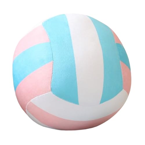 Uixxducc Bedrucktes Volleyball-Plüschtier Volleyball Kissen WeicheRunde Volleyball Dekokissen Zierkissen Sofakissen für Wohnzimmer Schlafzimmer (Rosa-Grün,14cm) von Uixxducc