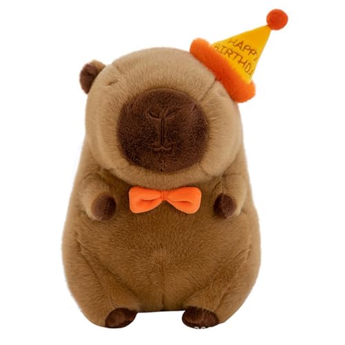 Uixxducc Capybara Kuscheltier, Capybara Plüschtier, Capybara mit Geburtstagshut Kuscheltier, Niedliche Capybara Super Weiche Gefüllte Capybara Stofftier Plüsch (40cm) von Uixxducc