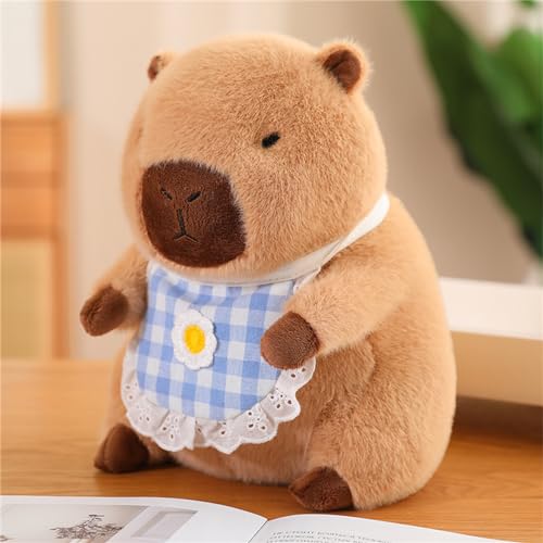 Uixxducc Capybara Plüschtier Kawaii Plush Capybara mit Schürzen Kuscheltier Weiche Flauschige Wurfkissen Stofftier Capybara Plüschpuppen Geschenke für Kinder (Blau,40 cm/15.7 in) von Uixxducc